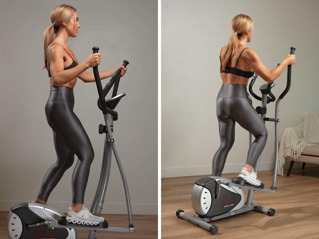 Get your fitness levels up without having to hit the gym with a cross trainer machine. Picture: Sunny Health and Fitness.