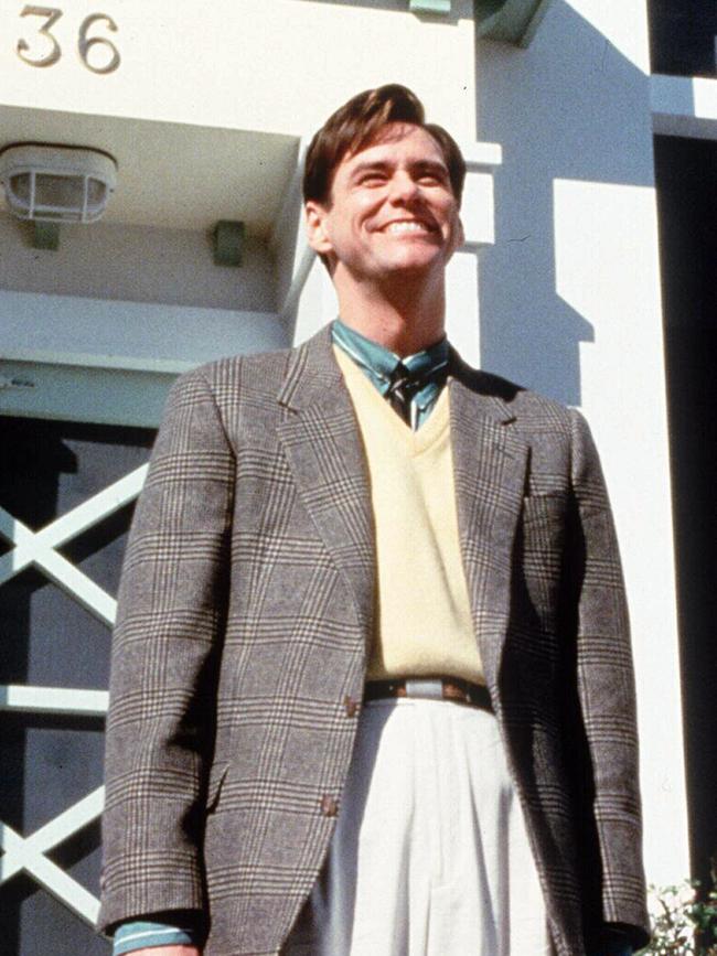 Jim Carrey in The Truman Show, set in the ideal home town of Sea Haven.