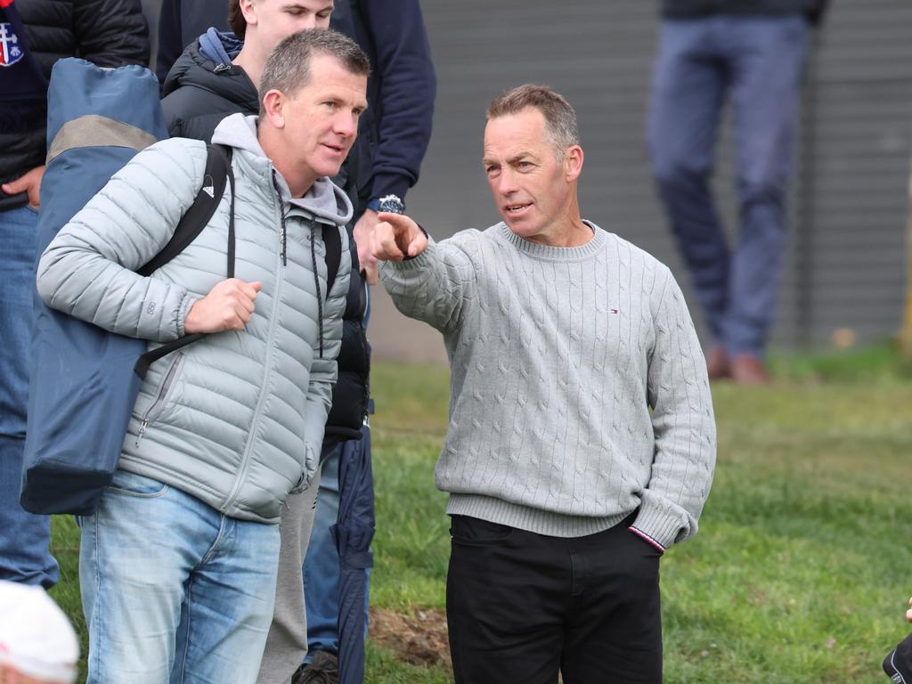 Alastair Clarkson was at the footy on the weekend — watching his son play for Caulfield Grammar. Picture: Brendan Beckett