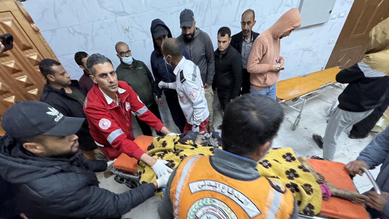 Injured Palestinians including children and women are being brought to the Al Nasser Hospital, as Israel launches 'large-scale' air strikes across Gaza Strip. (Photo by Abdallah F.s. Alattar/Anadolu via Getty Images)