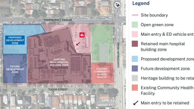 Early plans for the major hospital upgrade.