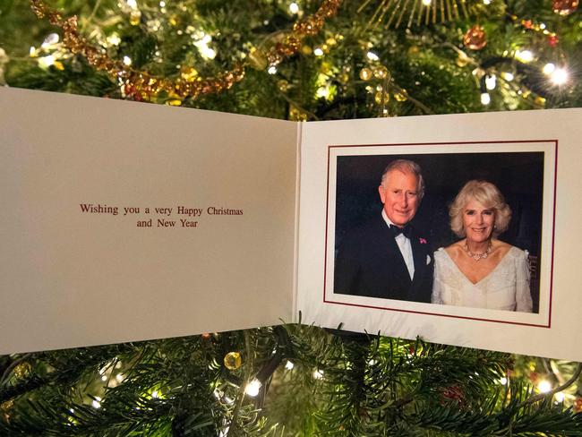 The 2017 Christmas card of Prince Charles and Camilla, Duchess of Cornwall. Picture: AFP/ Victoria Jones