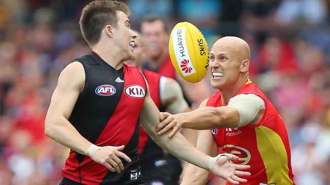 Guy McKenna says Zach Merrett uses the ball as well as the little master Gary Ablett. Picture: Getty Images