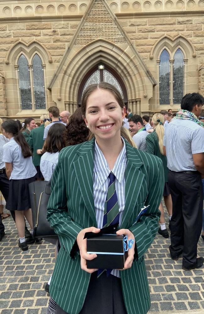 Grace Crow was dux and school captain of The Cathedral College in 2021.