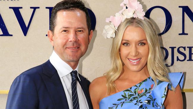 Ricky and Rianna Ponting looked sharp at the Caulfield Cup. Picture: Mark Stewart