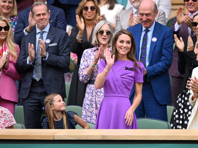 Behind her radiant smile, Princess Catherine, pictured at Wimbledon, has had a harrowing year. Picture: WireImage