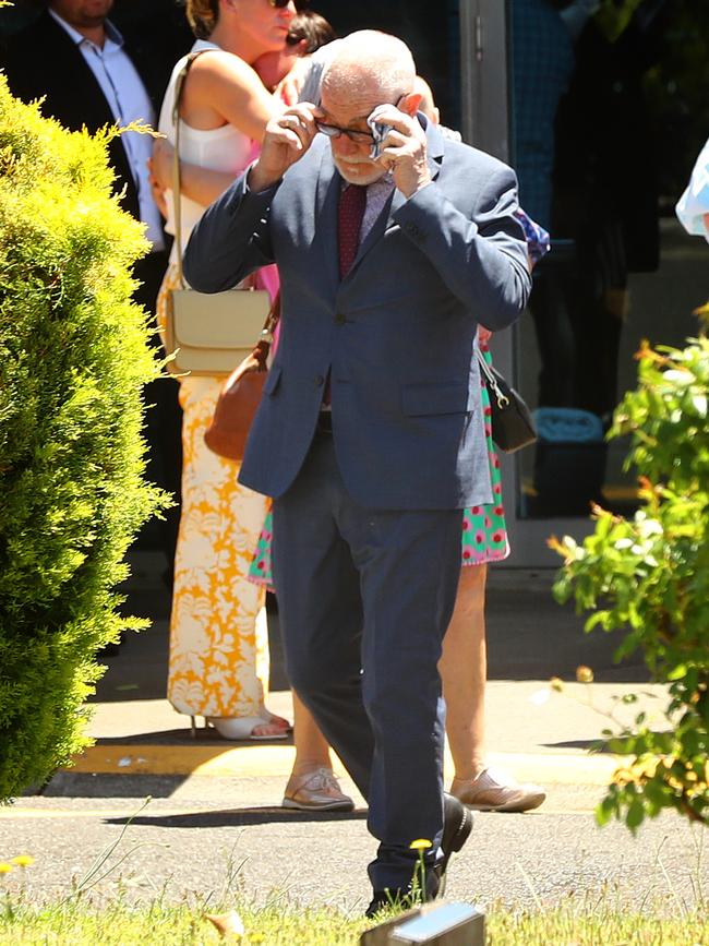 Ray Card at the funeral of his partner Mandy McDonald.