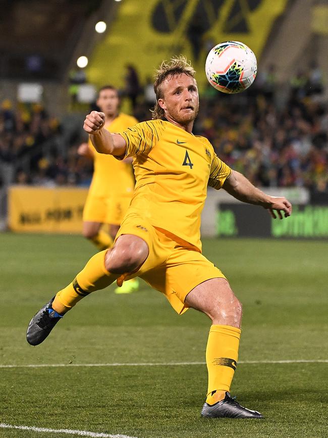 Rhyan Grant is likely to play 90 minutes against Jordan before racing back to back up against Victory. Picture: AAP Image/James Gourley