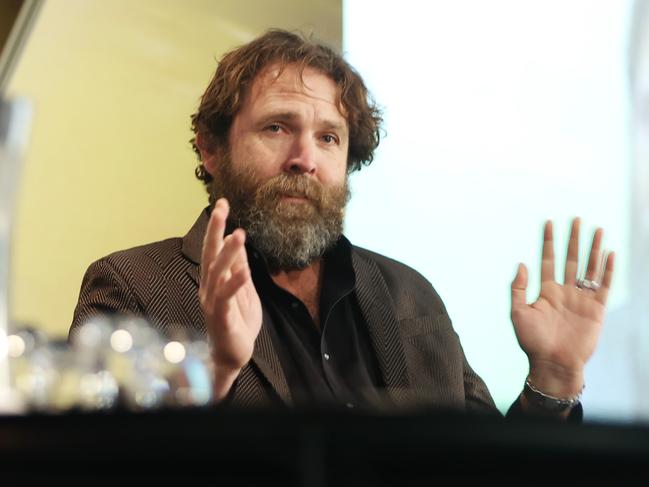 19/6/24: Colin Packham speaks Saul Griffith at the Energy Nation' forum  at the Sheraton Grand Sydney. John Feder/The Australian.