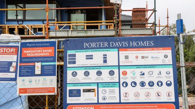 Porter Davis has suddenly gone bust with work immediately ceasing on all its construction sites. Picture: Ian Currie