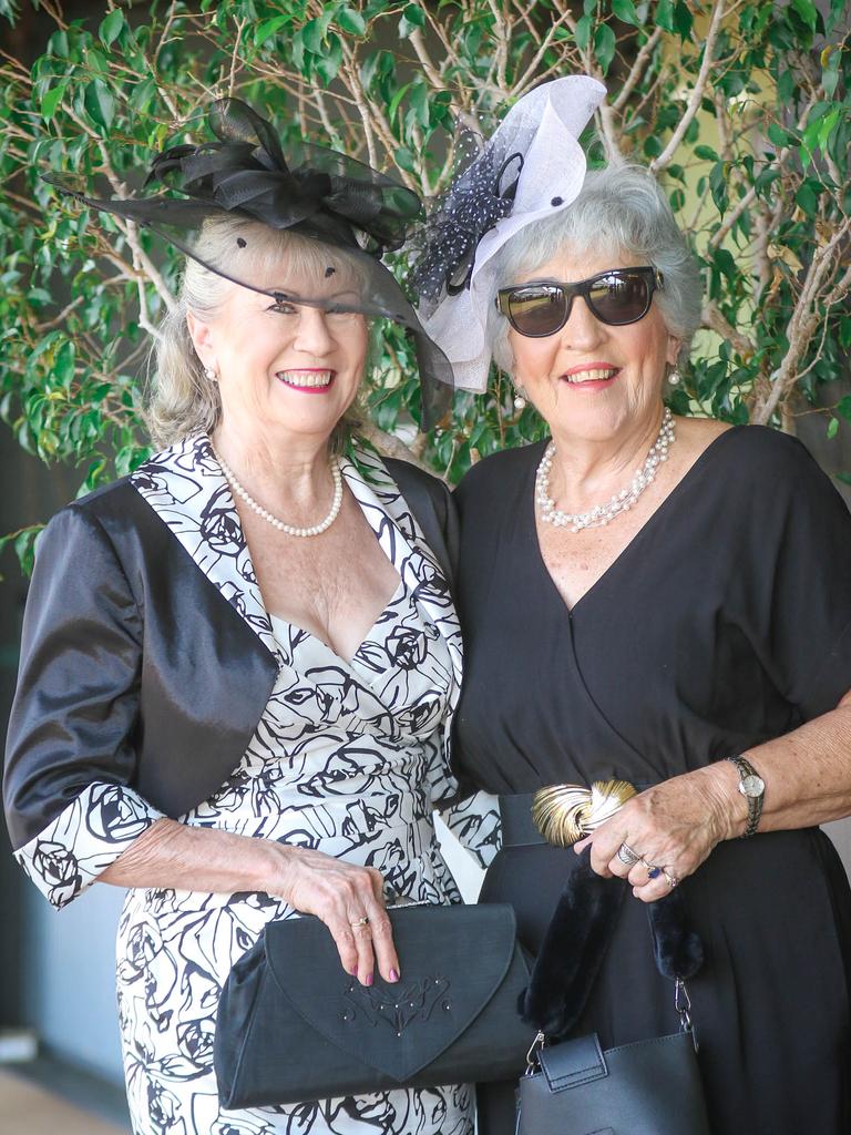 Robyn and Sylvia Ratahi at the 2021 Darwin Cup Carnival Derby Day. Picture: Glenn Campbell