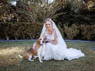 Toby and I on my wedding day. Picture: Lisa Burley