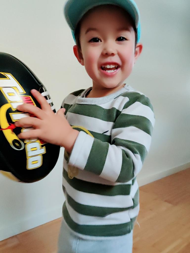 28/07/2019 - Eli is playing his favorite football. Picture: Wenjuan