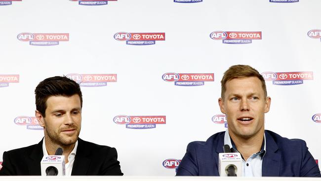 Both Cotchin and Mitchell were measured in their responses to questions about the 2012 Brownlow Medal. Picture: Getty Images