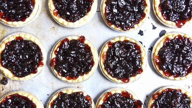 Cranberry tarts cooked by Jeremy Vincent for Weekly Times Country Living.  Photo: DANNIKA BONSER