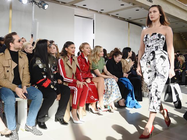 Bella Hadid, right, walked in the show. Picture: Getty Images