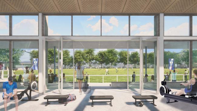 Render of the new strength and conditioning centre for Launceston Church Grammar School's experiential learning precinct. Picture: Supplied