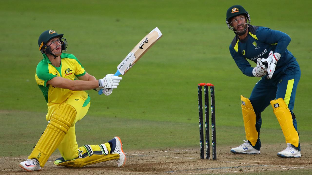 Marnus Labuschagne made a century in Australia’s final warm-up game. Picture: Charlie Crowhurst/Getty Images