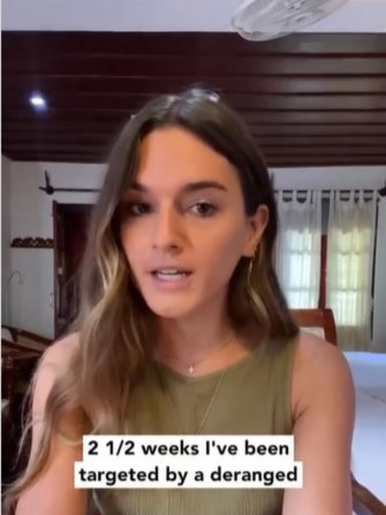 Alexandra Saper claims she is being stalked in Bali. Picture: Instagram/thewayfaress