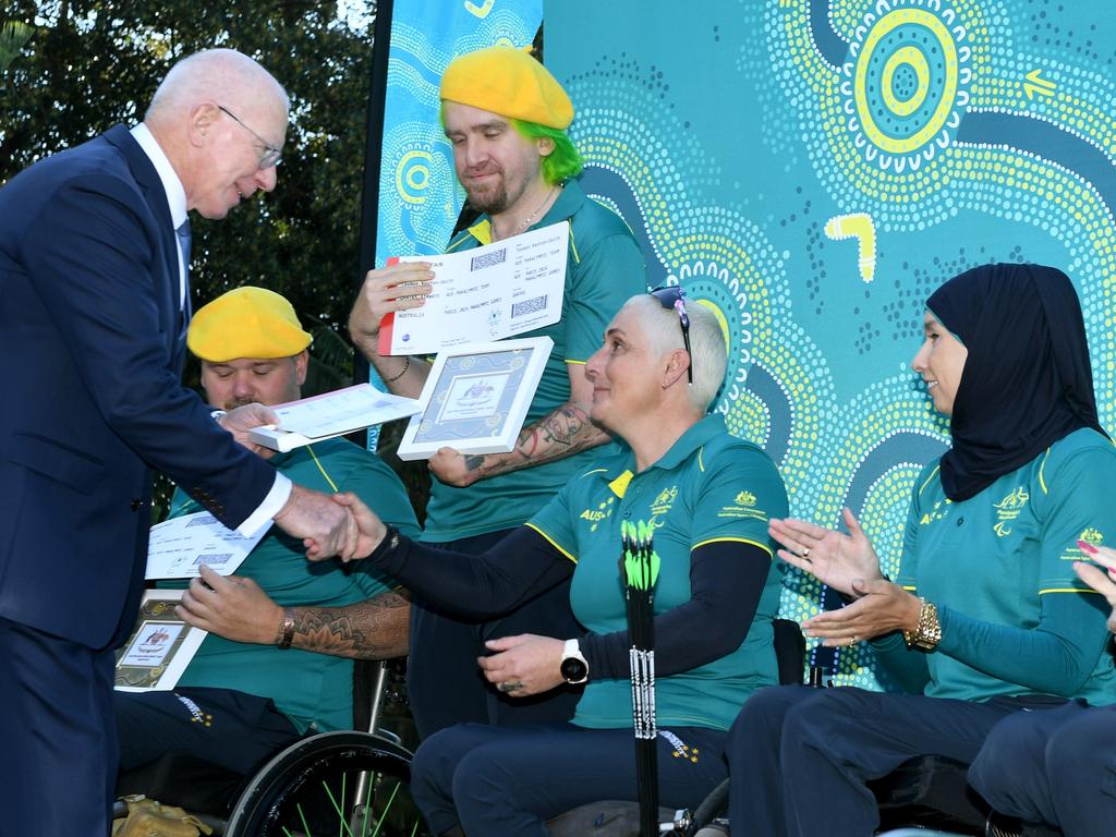 Australia’s para-archery team for the Paralympic Games was unveiled at Kirribilli. Picture: Supplied