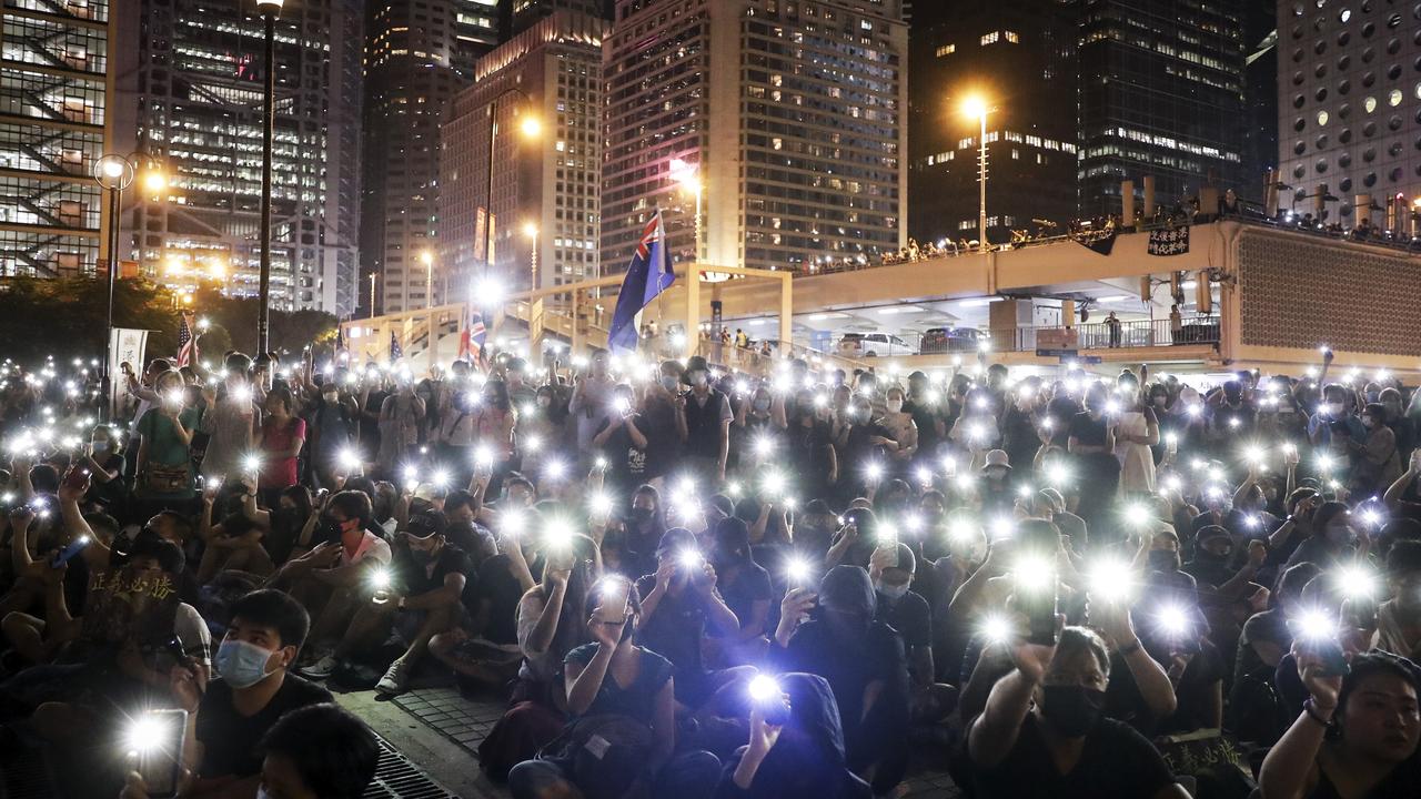 Protests flared up again in Hong Kong last month when Beijing signed into law sweeping new national security legislation. Picture: AP