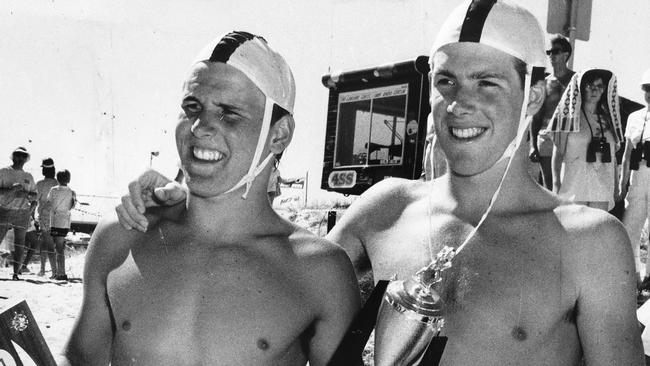 Dean, left, and Darren Mercer at a surf carnival back in 1986.