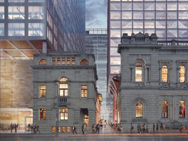 How the proposed development on the Adelaide GPO site could look from the ground.