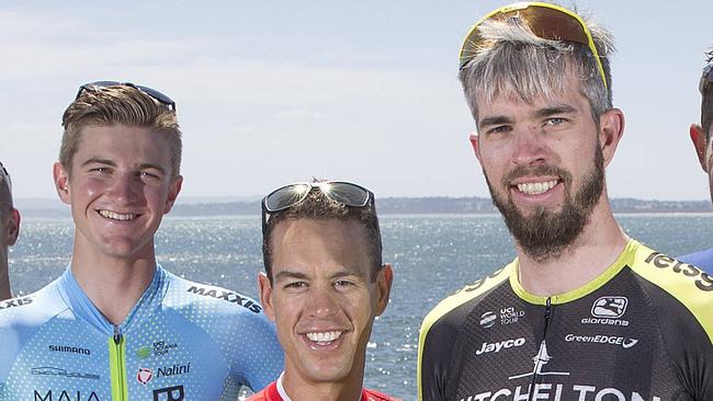 Ballarat’s Nick White with Richie Porte and Damien Howson. Picture: Michael Klein