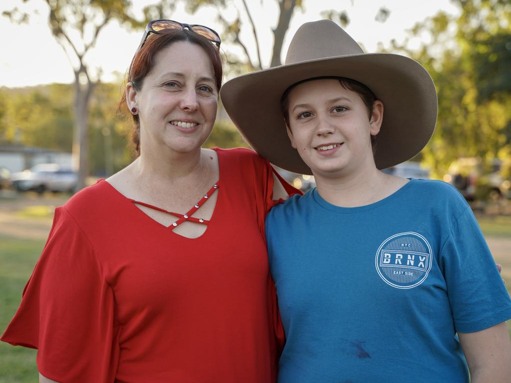 Kym Scammels with son Luke Scammels, 13, both from Walkerston, at the 50th anniversary celebrations of the Coppabella township. Picture: Heidi Petith