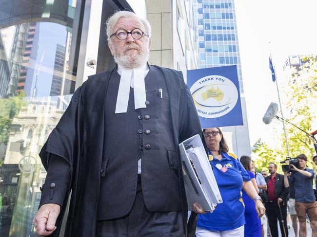 George Pell's lawyer, Robert Richter QC, leaves the County Court during a break in Cardinal George Pell's trial. Picture: AAP/Daniel Pockett