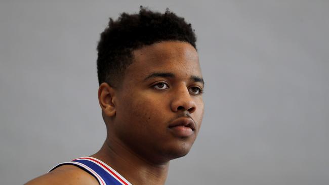 CAMDEN, NJ - SEPTEMBER 25: Markelle Fultz #20 of the Philadelphia 76ers poses for a portraid during the Philadelphia 76ers Media Day on September 25, 2017 at the Philadelphia 76ers Training Complex in Camden, New Jersey.NOTE TO USER: User expressly acknowledges and agrees that, by downloading and/or using this photograph, user is consenting to the terms and conditions of the Getty Images License Agreement.   Abbie Parr/Getty Images/AFP == FOR NEWSPAPERS, INTERNET, TELCOS & TELEVISION USE ONLY ==