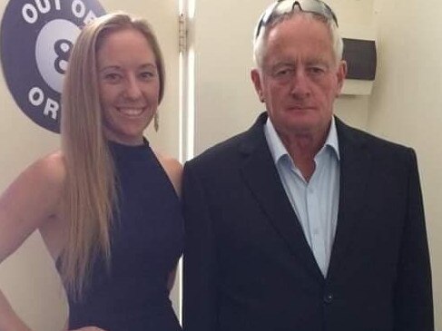 Former Murray Bridge jockey Mel Tyndall with her father, Chris.