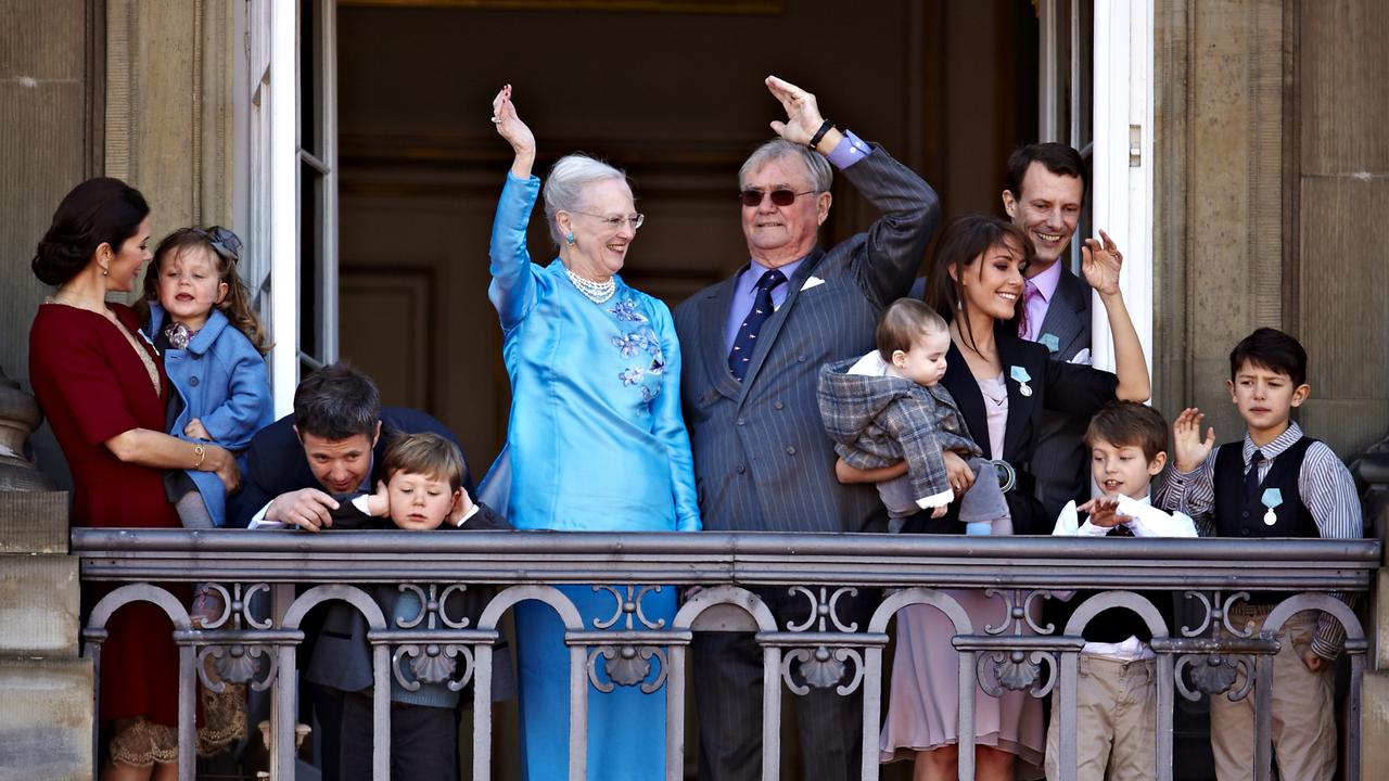 The Danish royal family pictured in 2010. Queen Margrethe’s husband, Prince Henrik, died in 2018. Picture: Getty Images