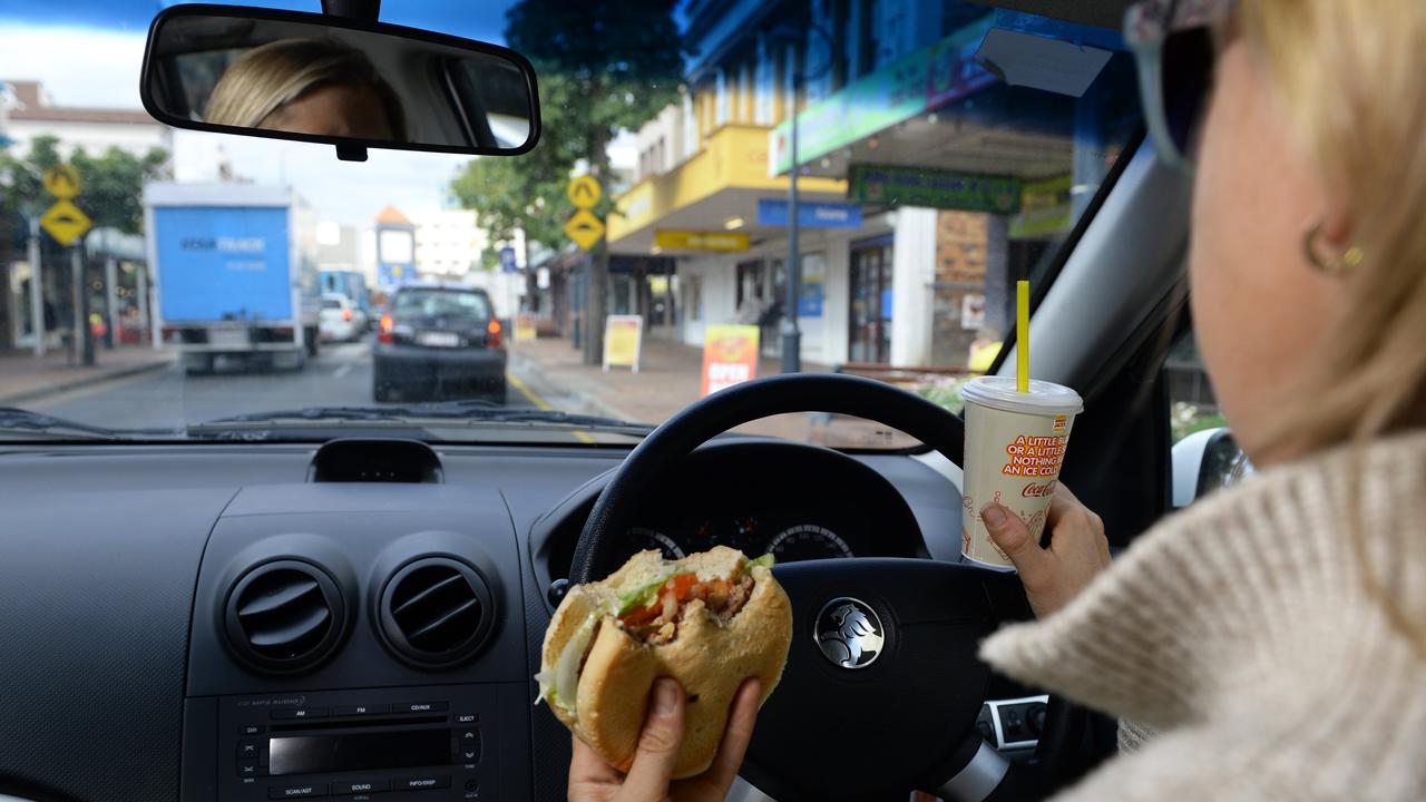 Six out of 10 Australians admitted to eating while driving.