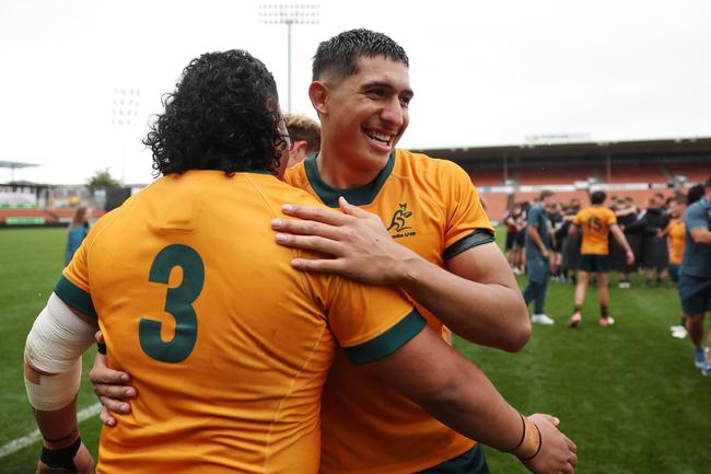 Eli Langi representing Australia. (Photo by Fiona Goodall/Getty Images for Rugby Australia)