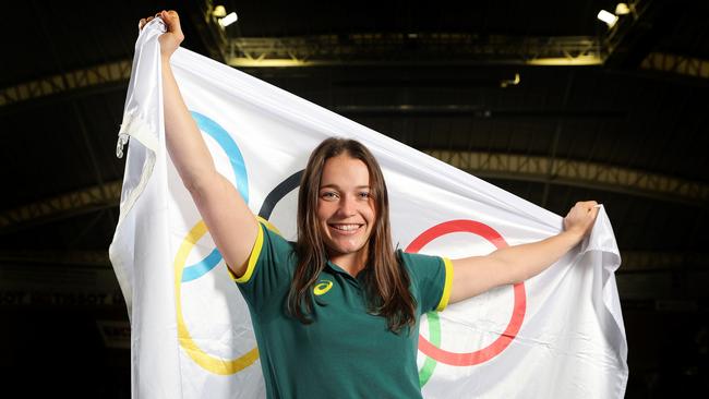 Kristina Clonan during the Australian 2024 Paris Olympic Games Cycling Squad Announcement. (Photo by Sarah Reed/Getty Images)