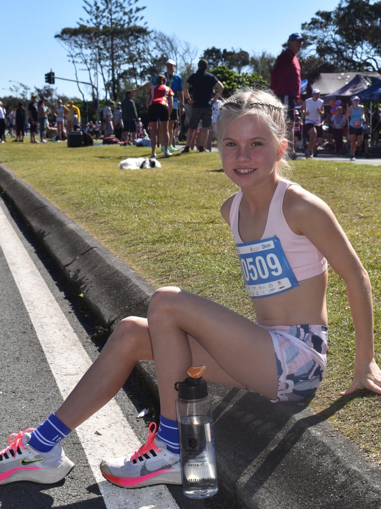 Billie Elsom before her 2km event at the 2022 Sunshine Coast Marathon. Picture: Eddie Franklin