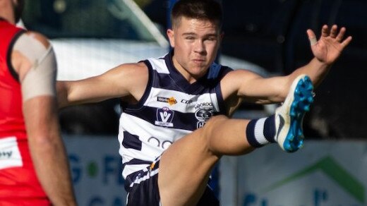 Darcy Russell played his 50th senior game for the Cats this season. Picture: Mooroopna Football Netball Club.