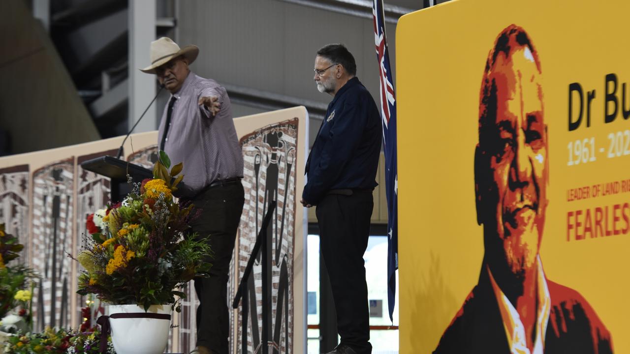 Roper Gulf Regional Council mayor Tony Jack at the state funeral for Dr Bush Blanasi on Friday, December 15.