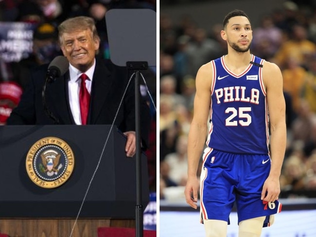 Donald Trump and Ben Simmons. Photo: AFP