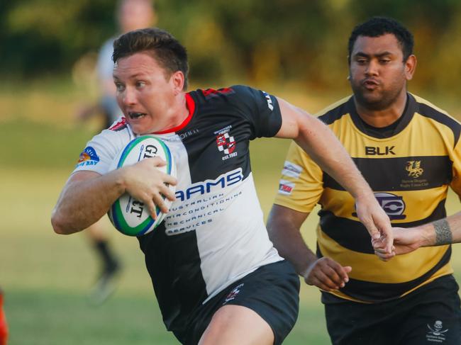 Robert Butcher in Round 3 Darwin A-grade rugby union. Uni Pirates v Darwin Dragons at University Oval. Picture GLENN CAMPBELL