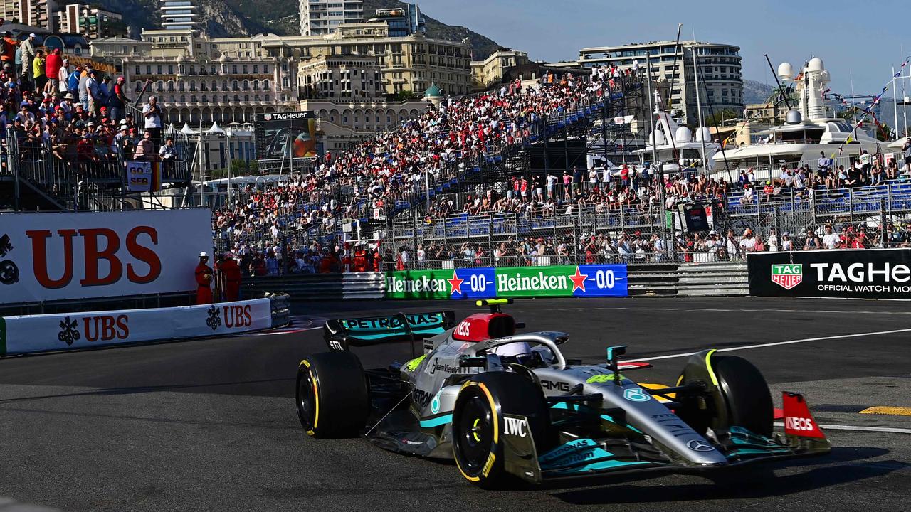 Mercedes' British driver Lewis Hamilton drives around the famous circuit.