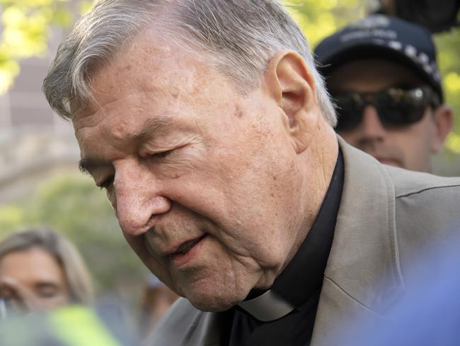 Cardinal George Pell was found guilty of abusing two choirboys in March. Picture: Andy Brownbill/AP