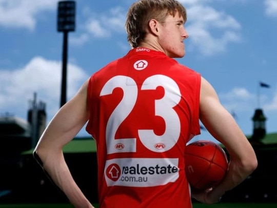 Sydney Swans draftee Ned Bowman will wear Lance Franklin's number 23