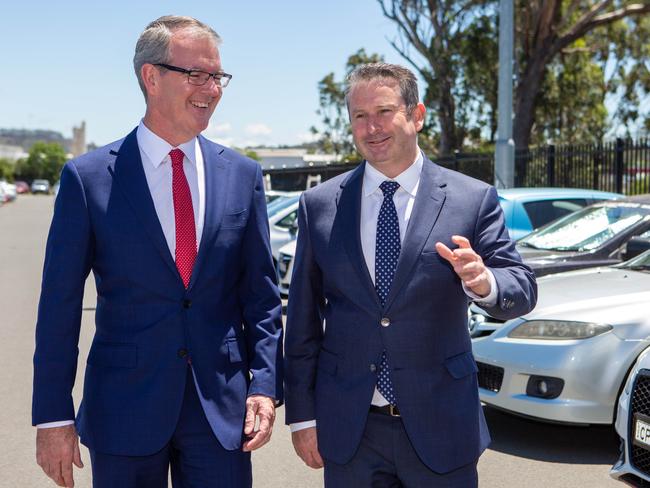 NSW Labor Leader Michael Daley and Campbelltown MP Greg Warren.