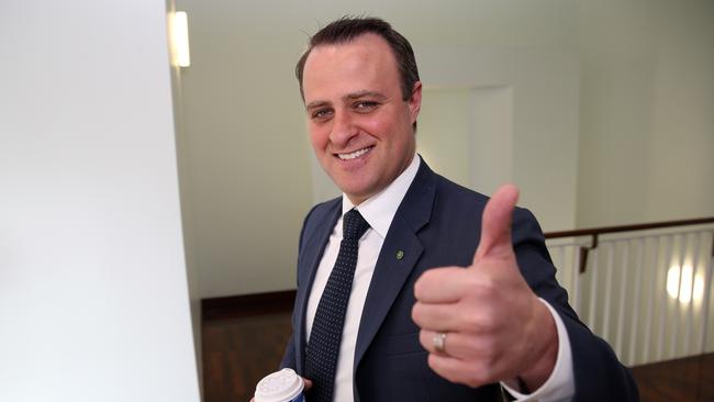 Rebel MP Tim Wilson walking into Parliament House before the Liberals’ party room meeting. Picture Gary Ramage