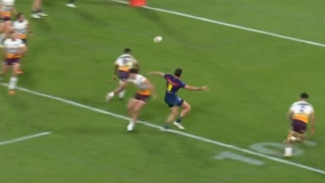 Farnworth was sin binned for this contact. Photo: Fox Sports