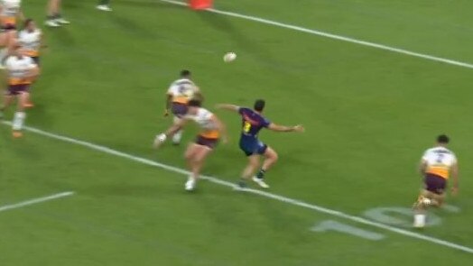 Farnworth was sin binned for this contact. Photo: Fox Sports