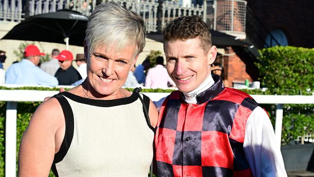 La Crique's co-trainer Katrina Alexander and jockey James McDonald after La Crique scored at Eagle Farm on Saturday. Picture: Grant Peters / Trackside Photography