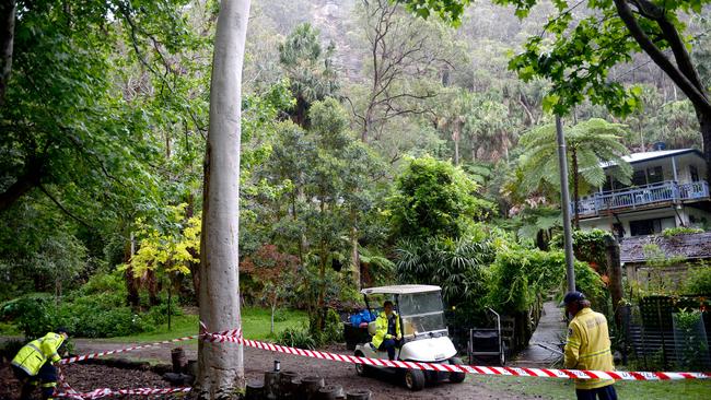 The wild weather resulted in a landslide damaging homes at Mackerel Beach. Picture: NCA NewsWire / Jeremy Piper